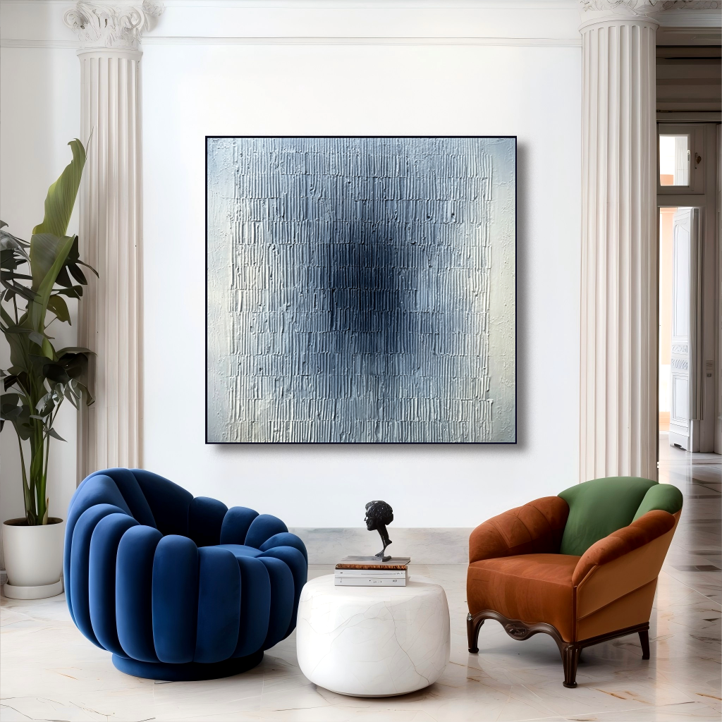 textured abstract wall art with gradient shades and subtle central shadow