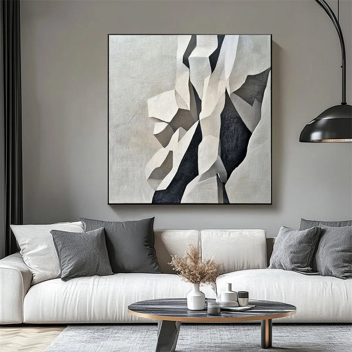Abstract Black White Painting #AB197