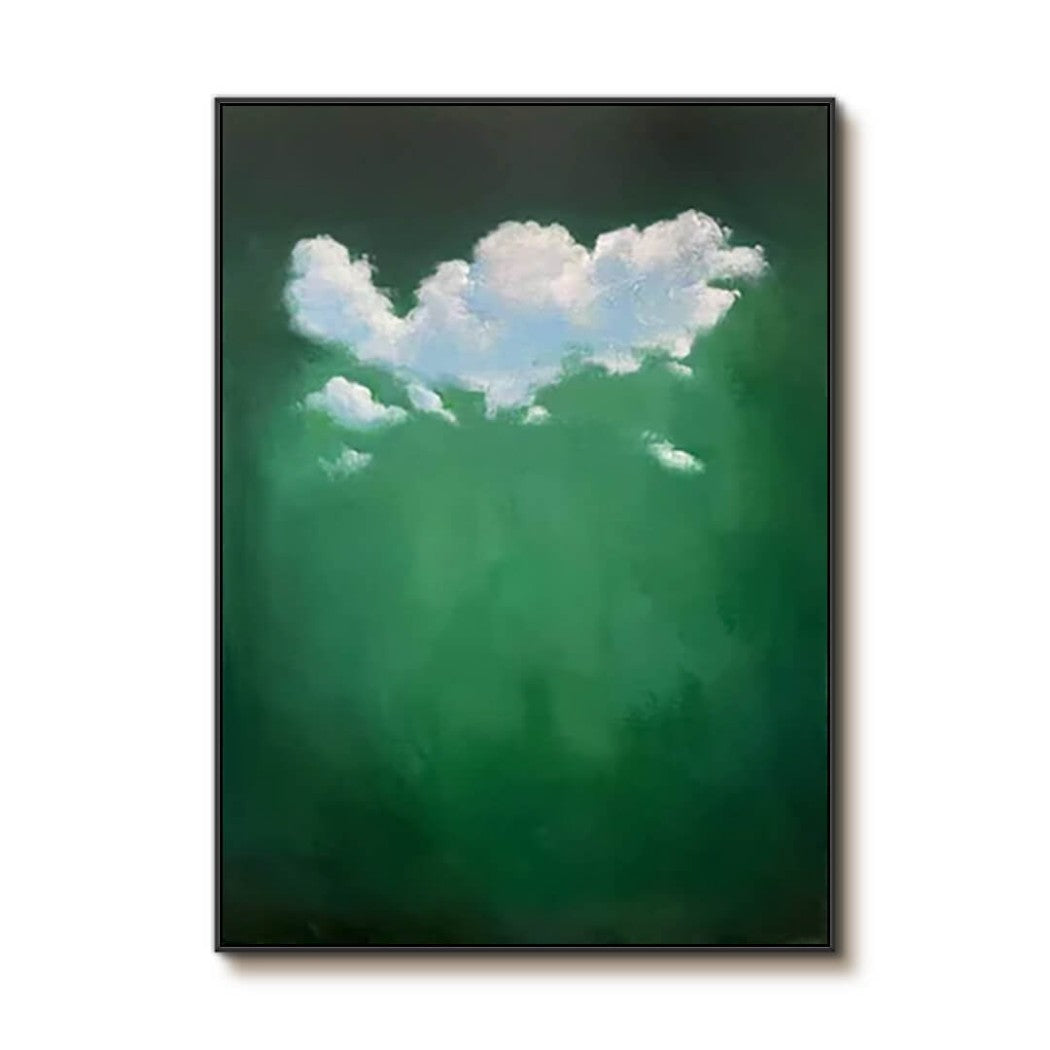 Abstract Cloud Oil Painting on Green Background #MAC015