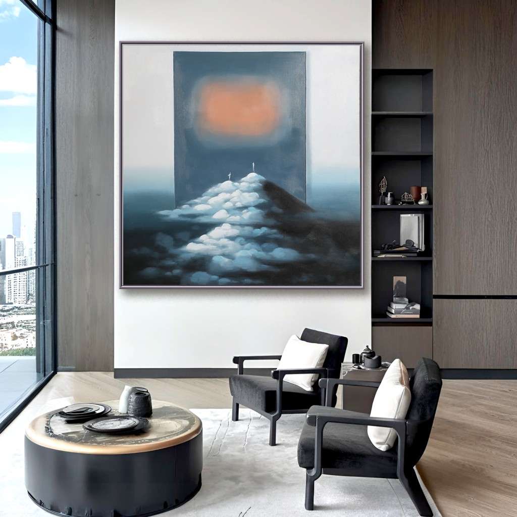 Large Hand-Painted Abstract Figurative Oil Painting #MLH0069