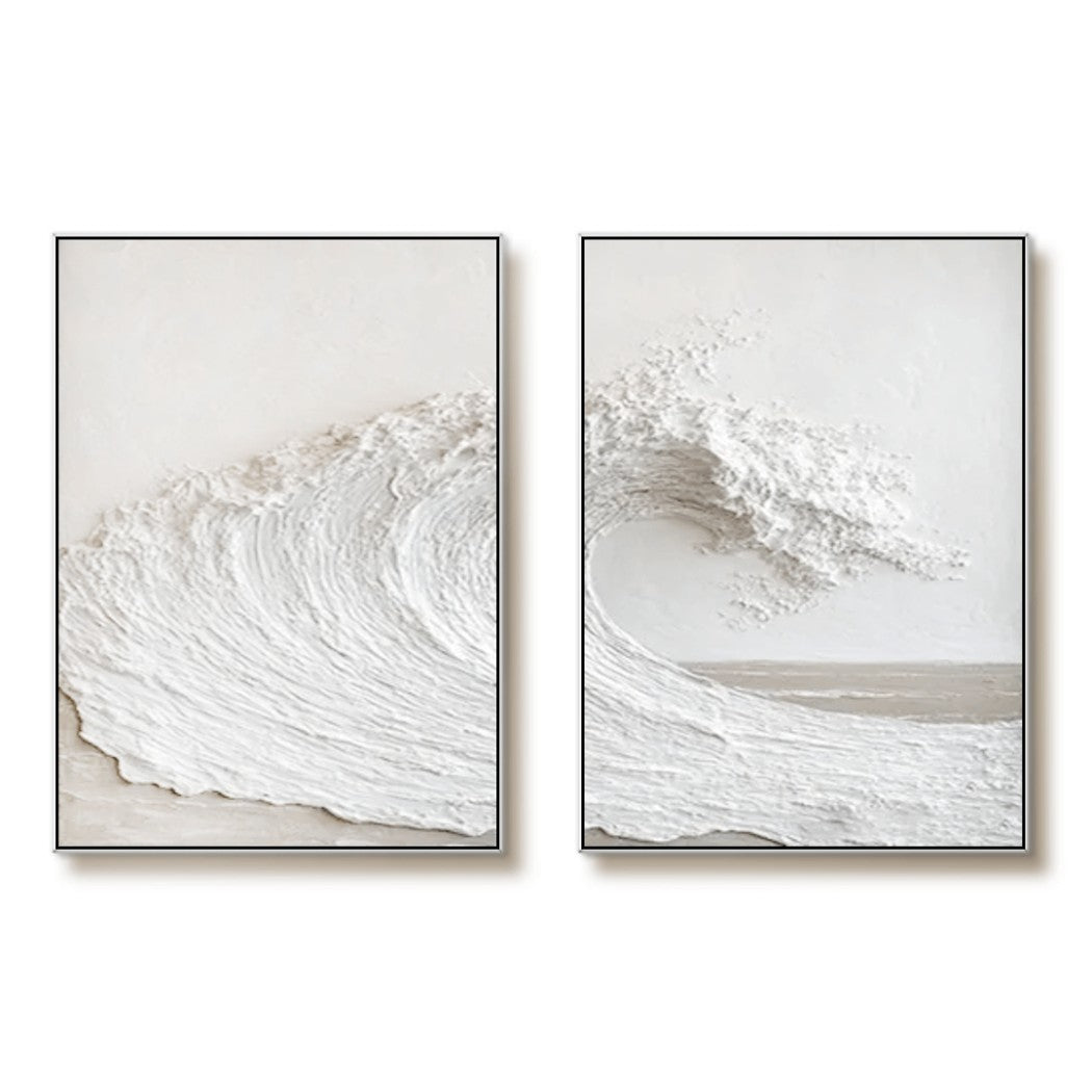 Abstract Textured Ocean Waves Oil Painting Set #MAT939