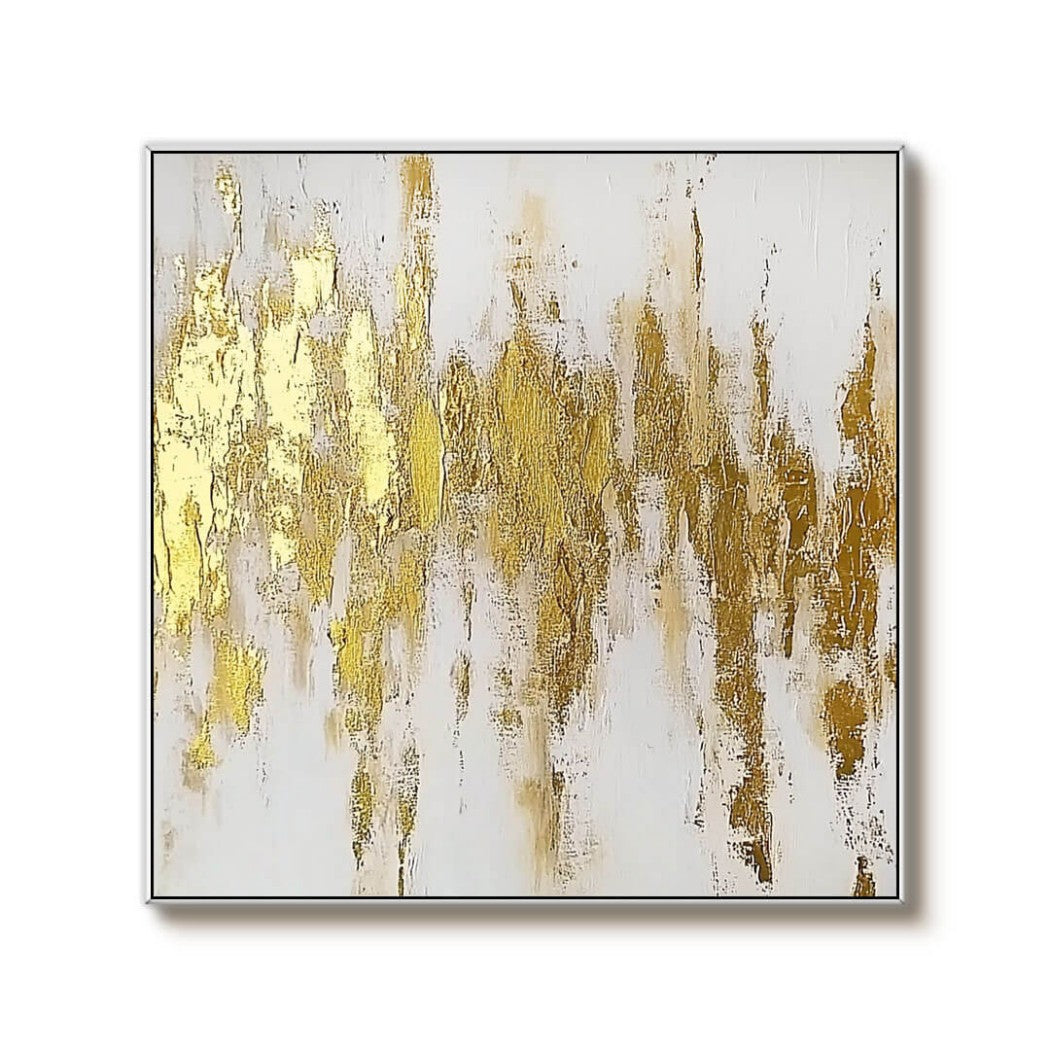 Abstract Gold Foil Textured Oil Painting #MAG610