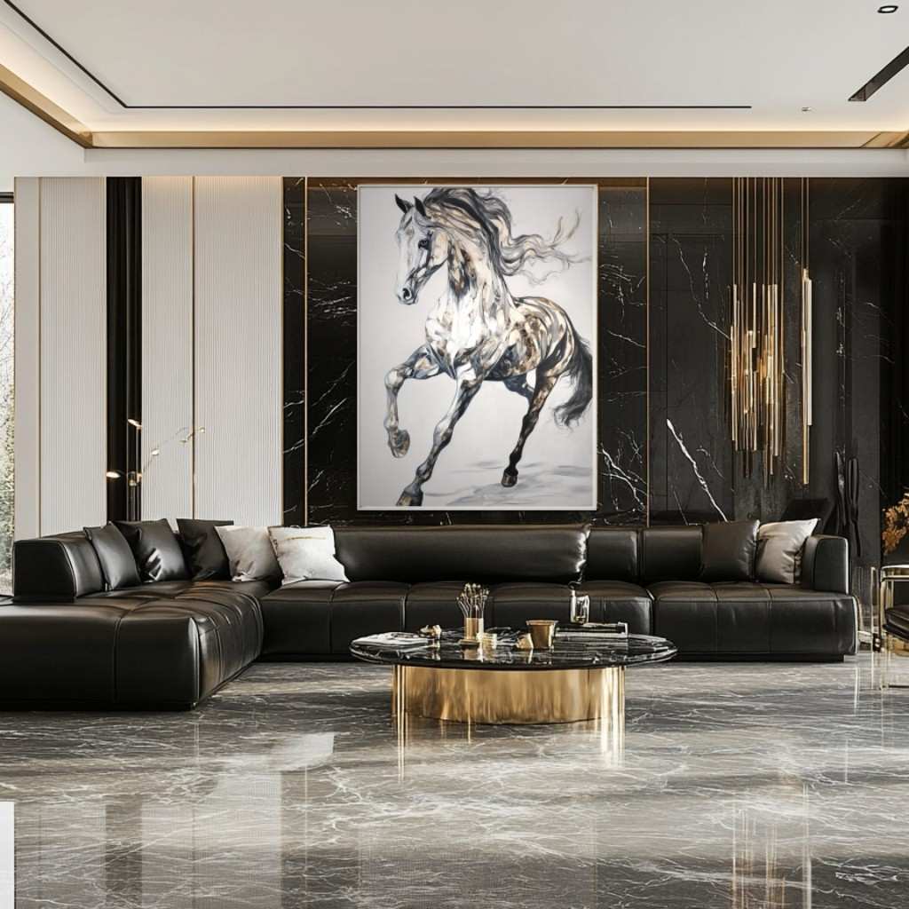 Original Abstract Horse Oil Painting #MOA0073