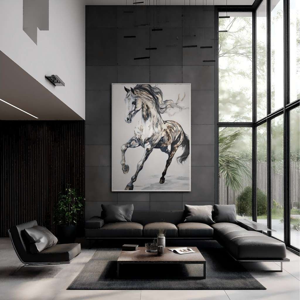 Original Abstract Horse Oil Painting #MOA0073