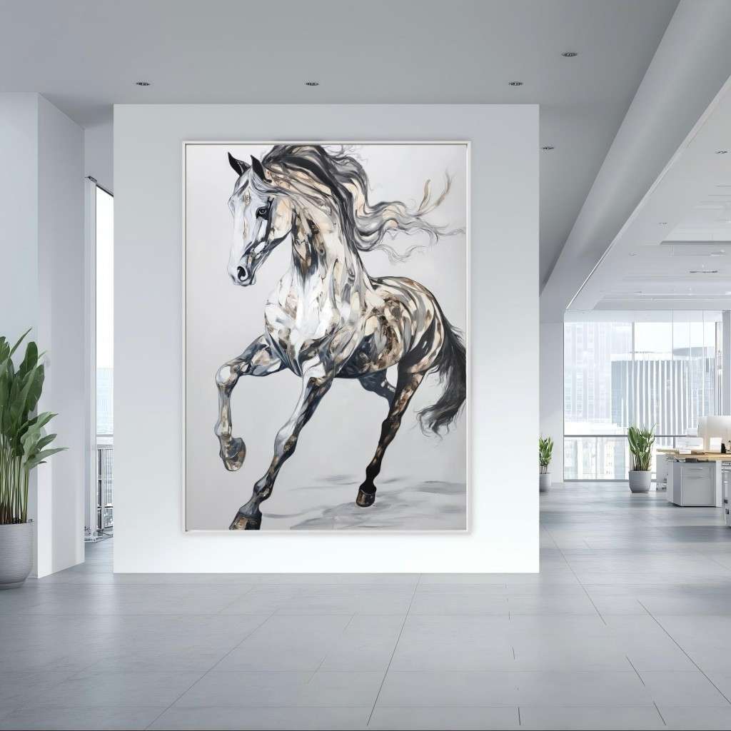 Original Abstract Horse Oil Painting #MOA0073