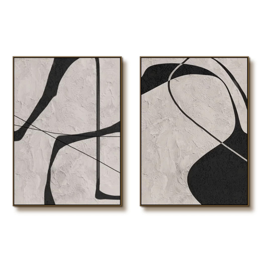 Abstract Minimalist Diptych Oil Painting Set #MAM141
