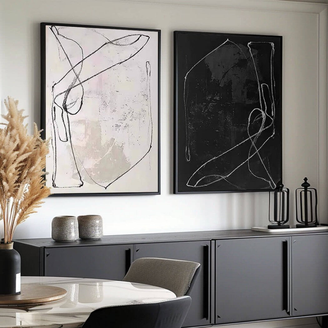 Abstract Minimalist Diptych Oil Painting Set #MAM617
