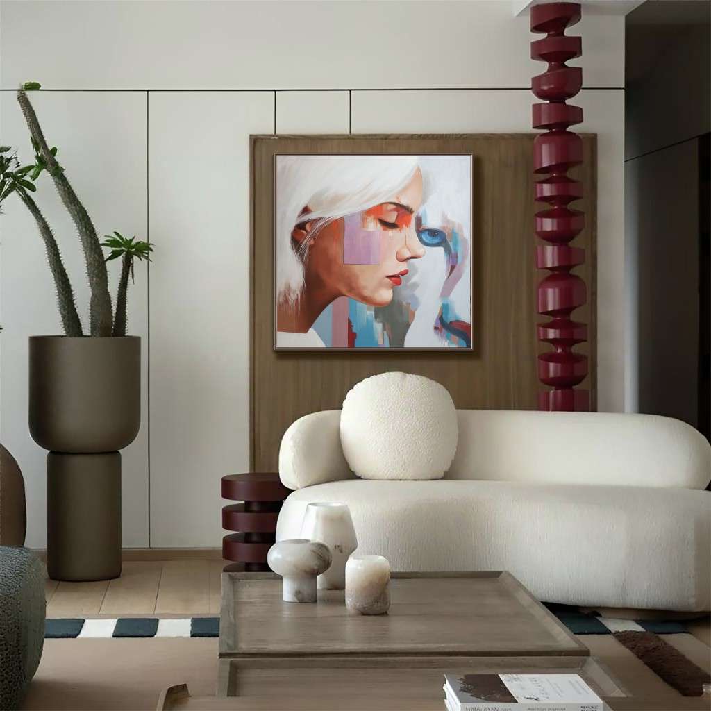 Large Original Abstract Portrait Oil Painting #MLO0068