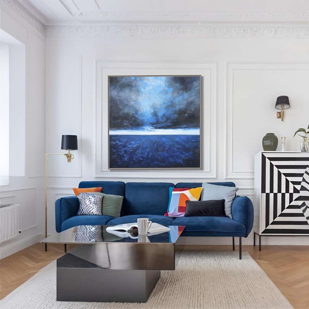 Large Original Abstract Seascape Oil Painting #MLO0067