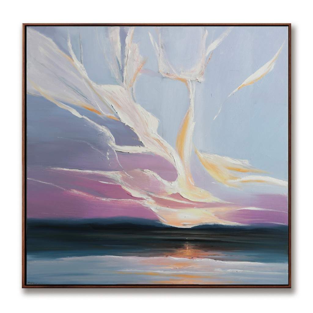 Large Original Abstract Sunset Oil Painting on Canvas #MLO0074