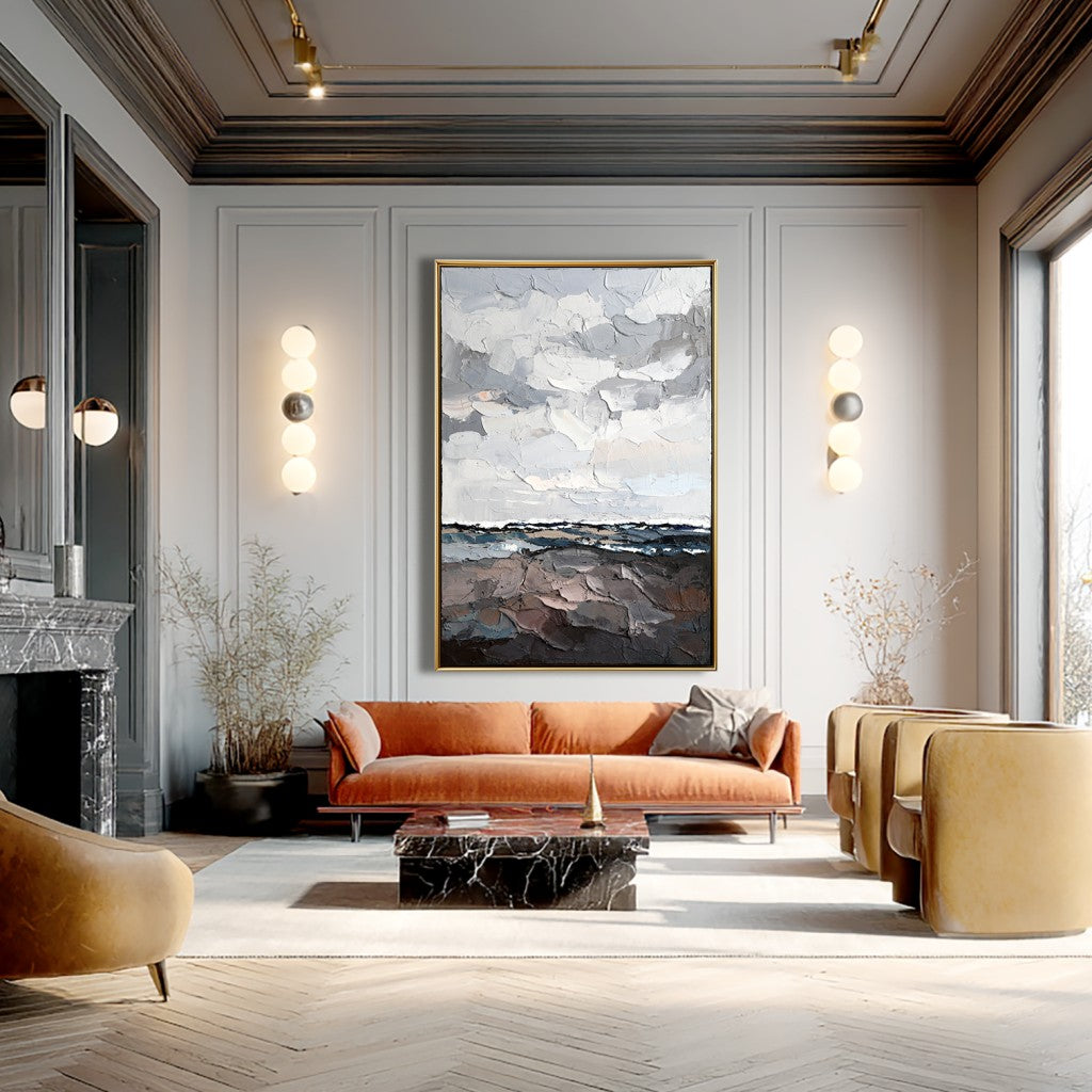 Oversized Abstract Textured Landscape Oil Painting #MOA0089