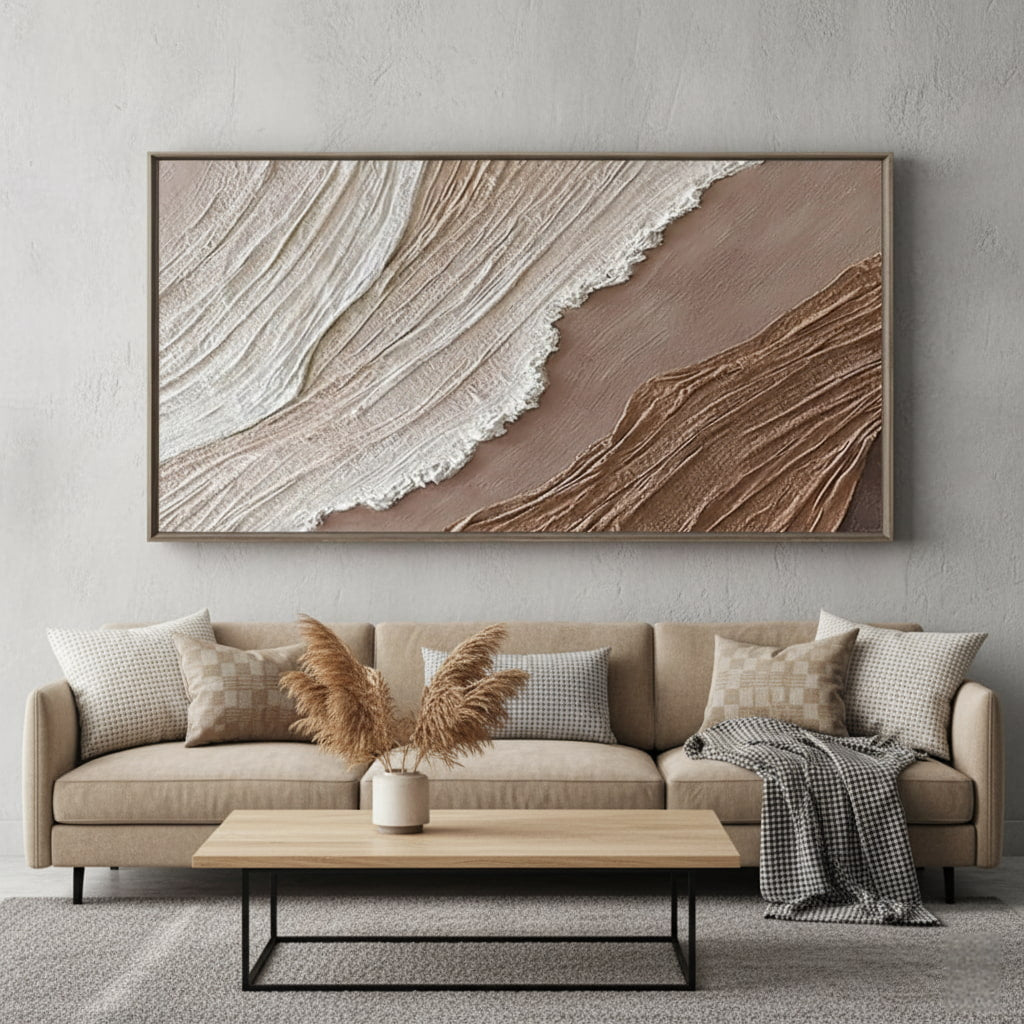 Abstract Textured Minimalist Seascape Oil Painting #MAT131