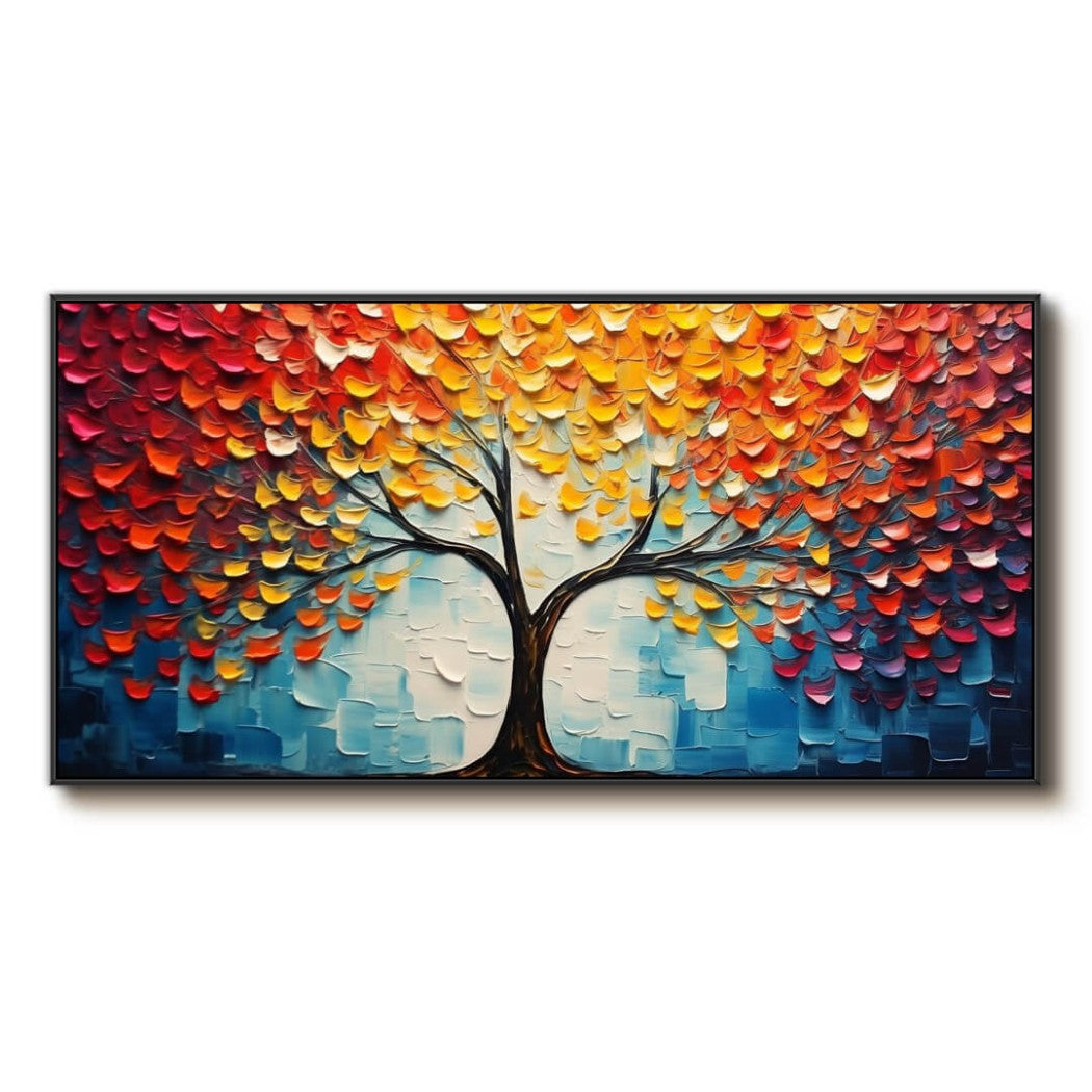 Colorful Textured Abstract Tree Oil Painting #MCT750