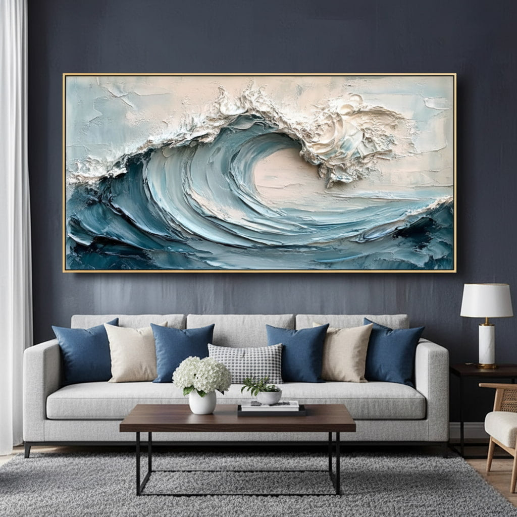 Oversized Abstract Wave Oil Painting #MOA151