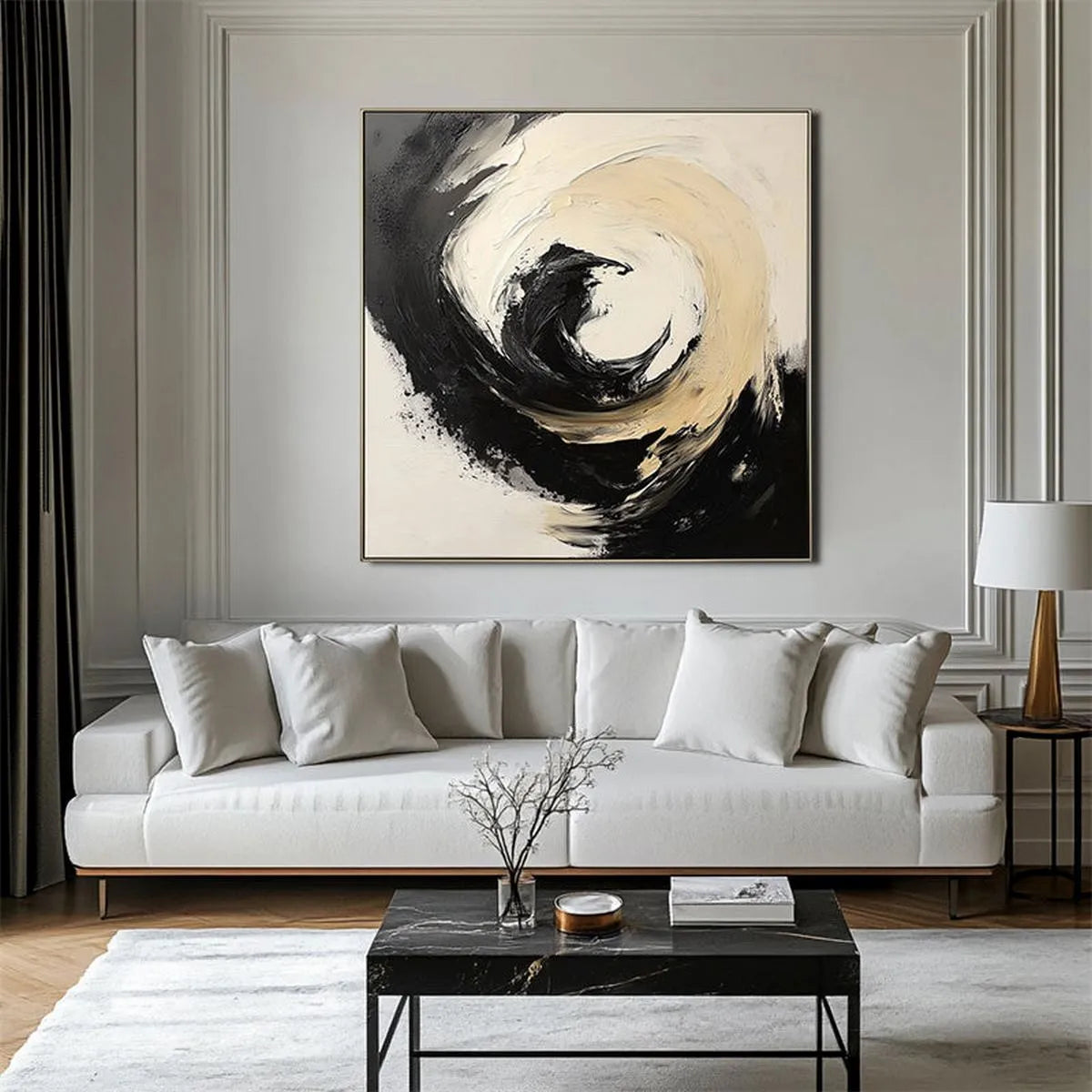 Abstract Waves in Soft Neutrals Painting #AP163