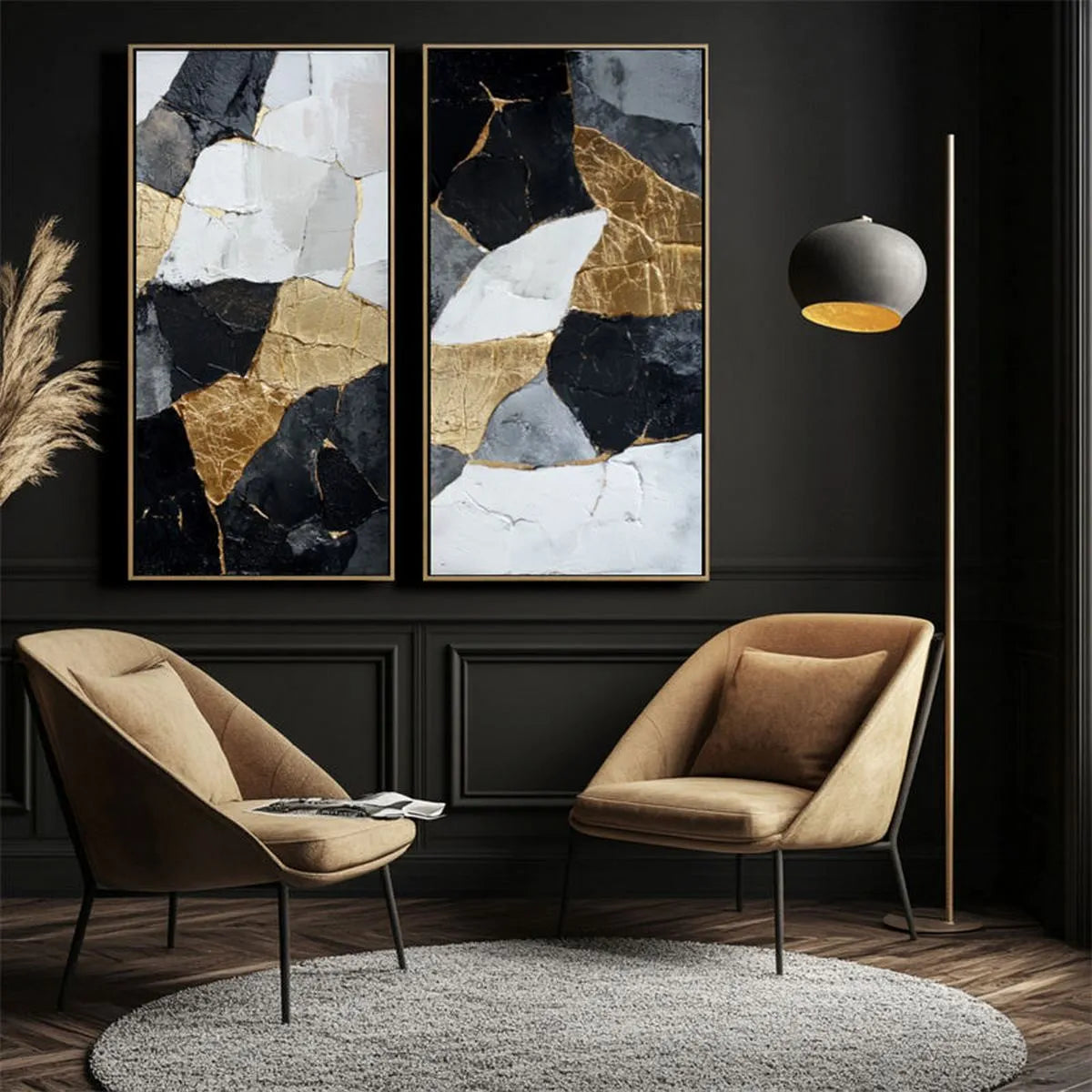 Bold Geometric Gold Wall Decor #BG158