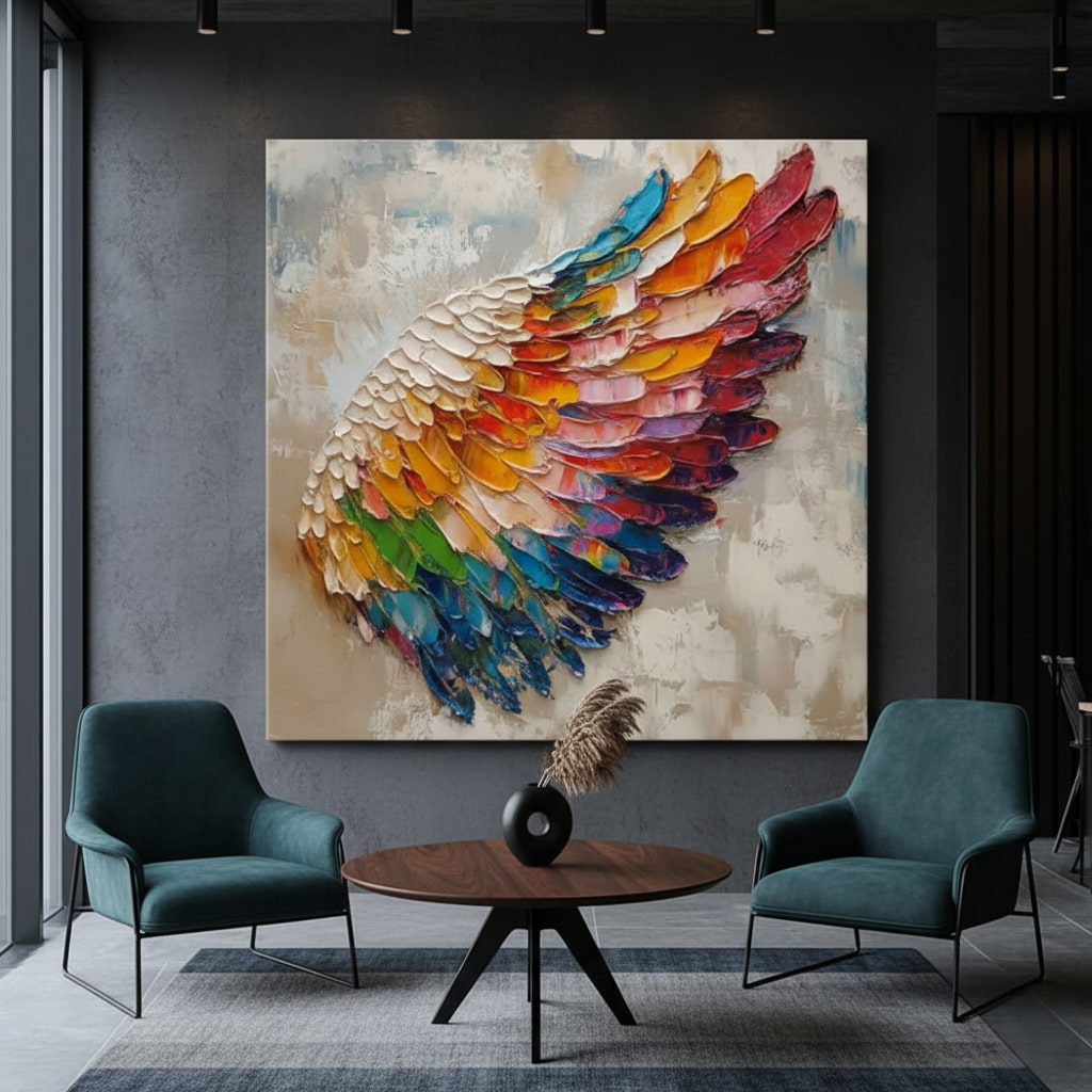 Colorful Textured Wing Oil Painting #MCT227