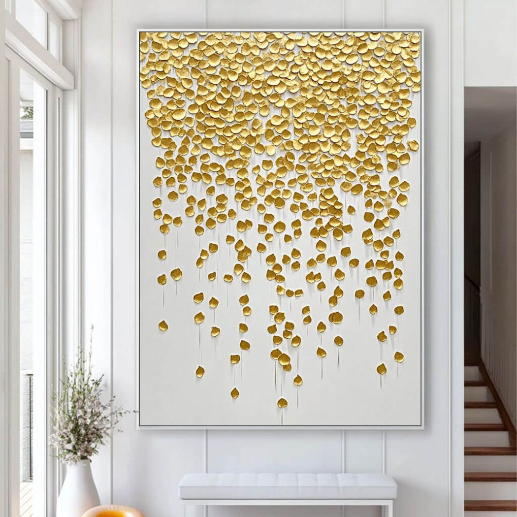 Oversized Gold Leaf Textured Oil Painting #MOG023