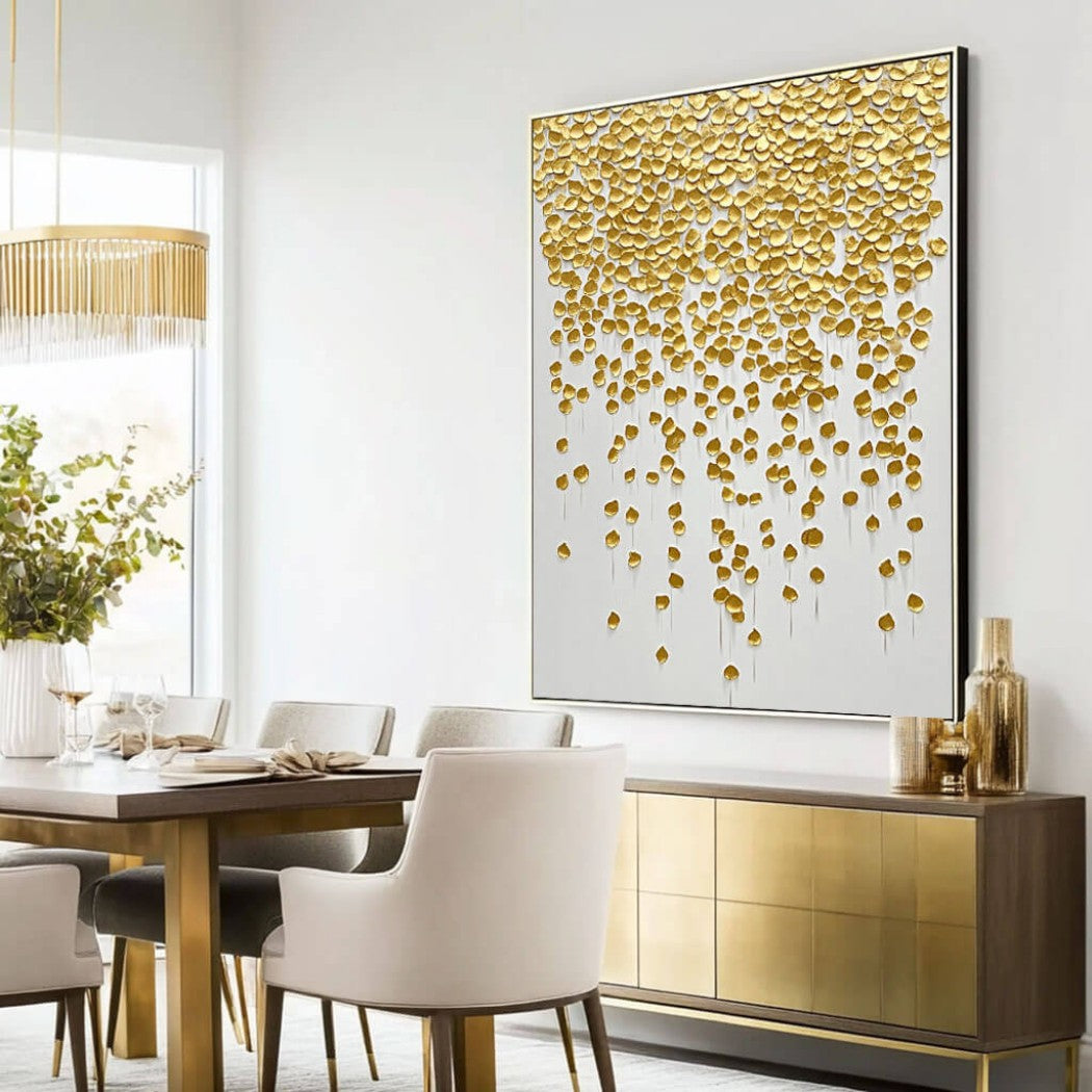 Oversized Gold Leaf Textured Oil Painting #MOG023