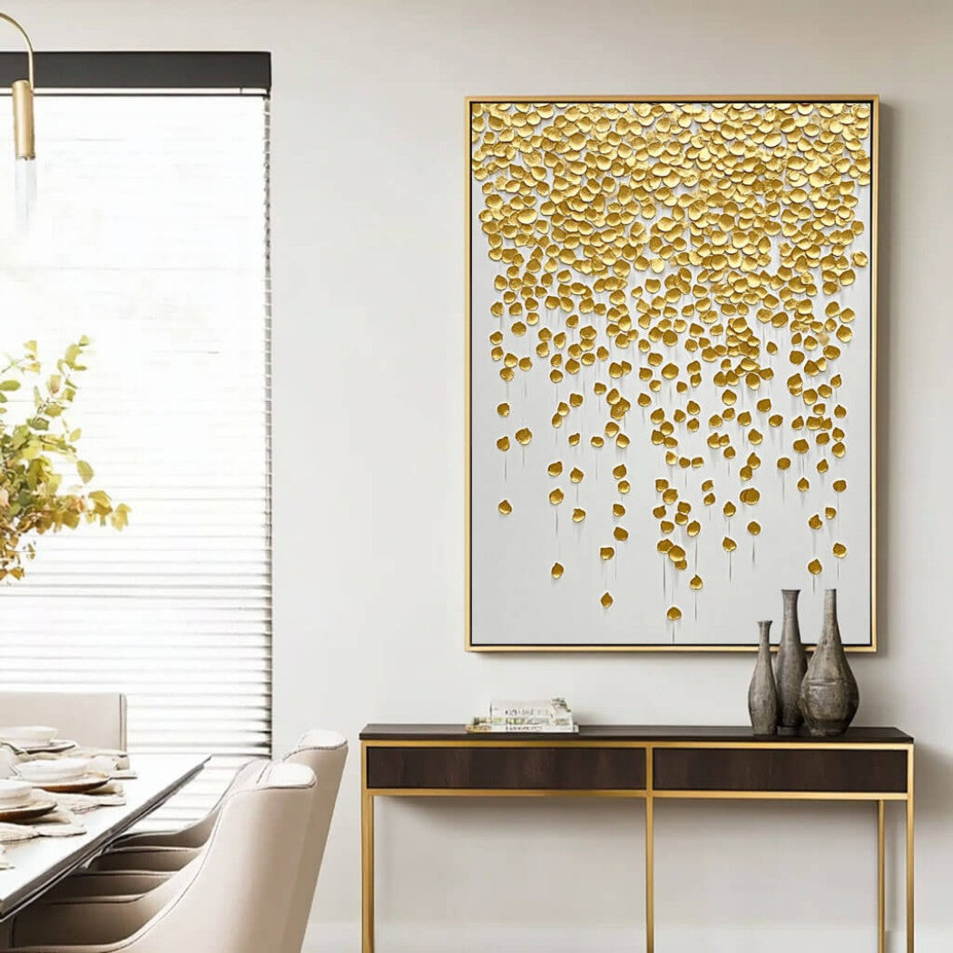 Oversized Gold Leaf Textured Oil Painting #MOG023
