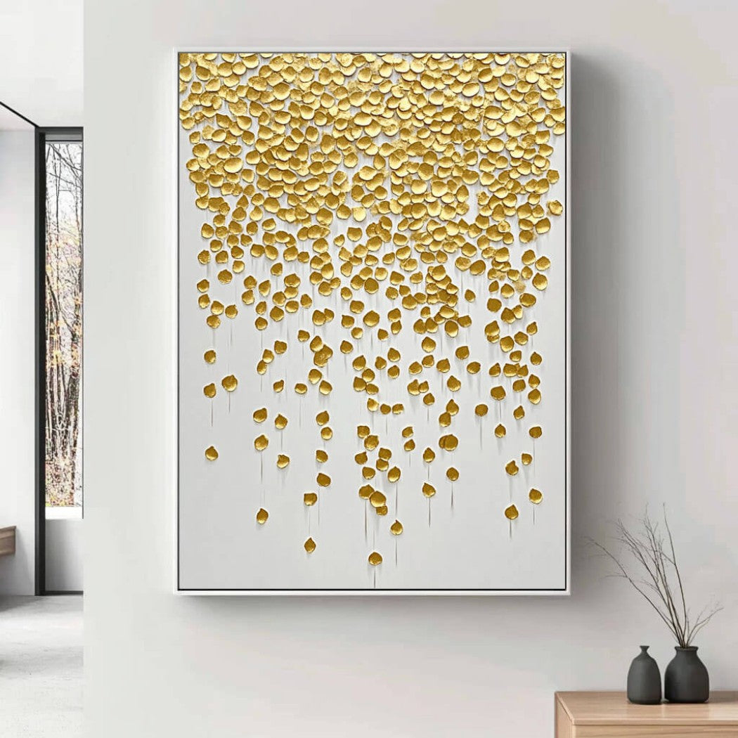 Oversized Gold Leaf Textured Oil Painting #MOG023