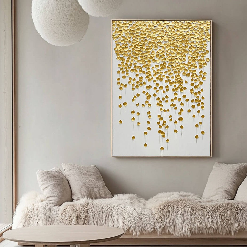 Oversized Gold Leaf Textured Oil Painting #MOG023