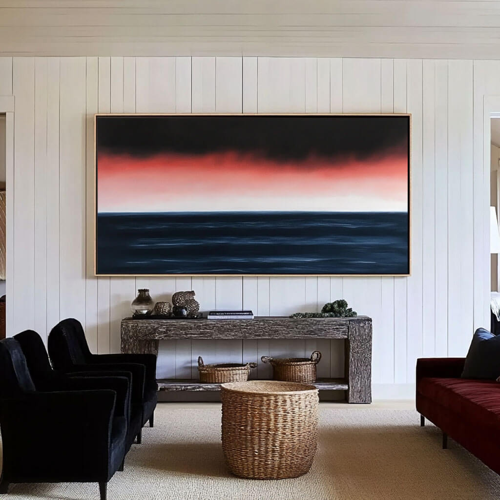 Abstract Sunset Seascape Oil Painting #MAS820
