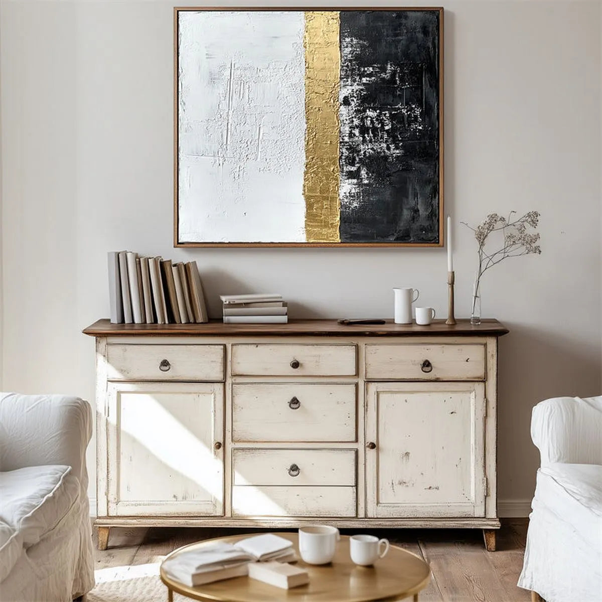 Minimalist Black & Gold Art #MB153