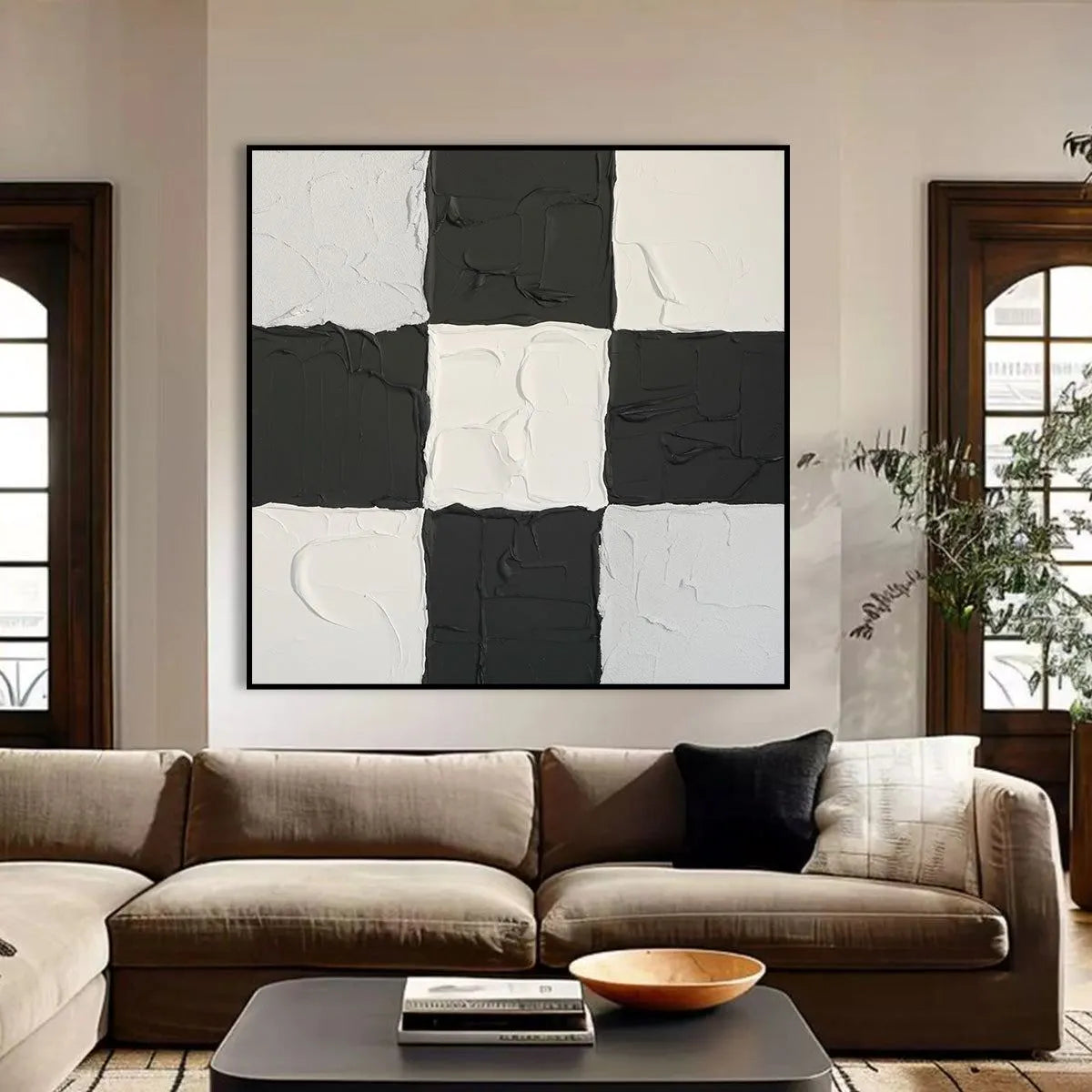 Minimalist Black & White Painting #MB193
