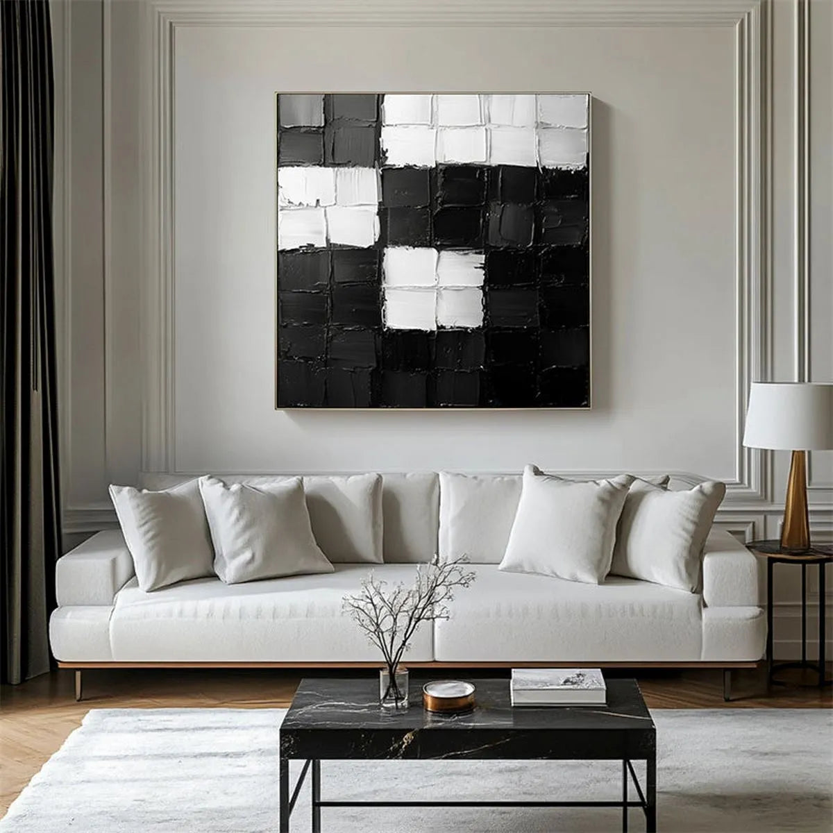 Minimalist Black & White Painting #MB194