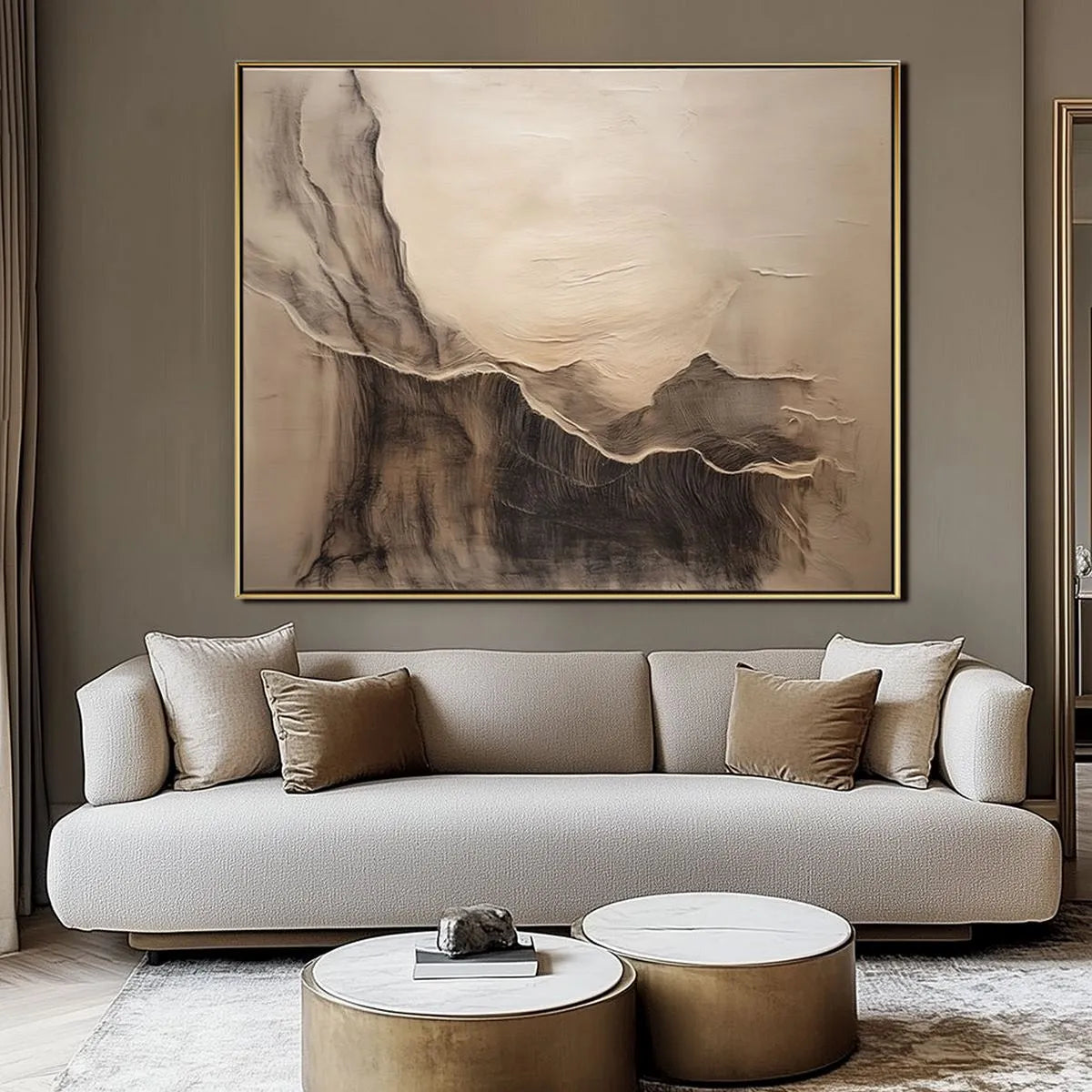 Neutral Minimalist Mountain Painting #NM333