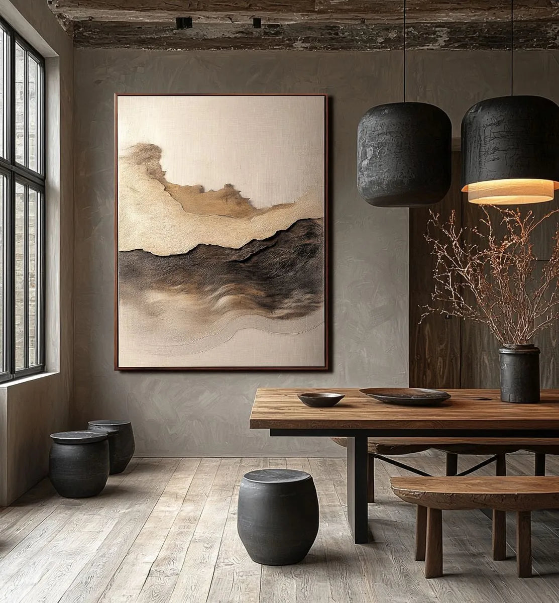 Neutral Minimalist Mountain Painting #NM335