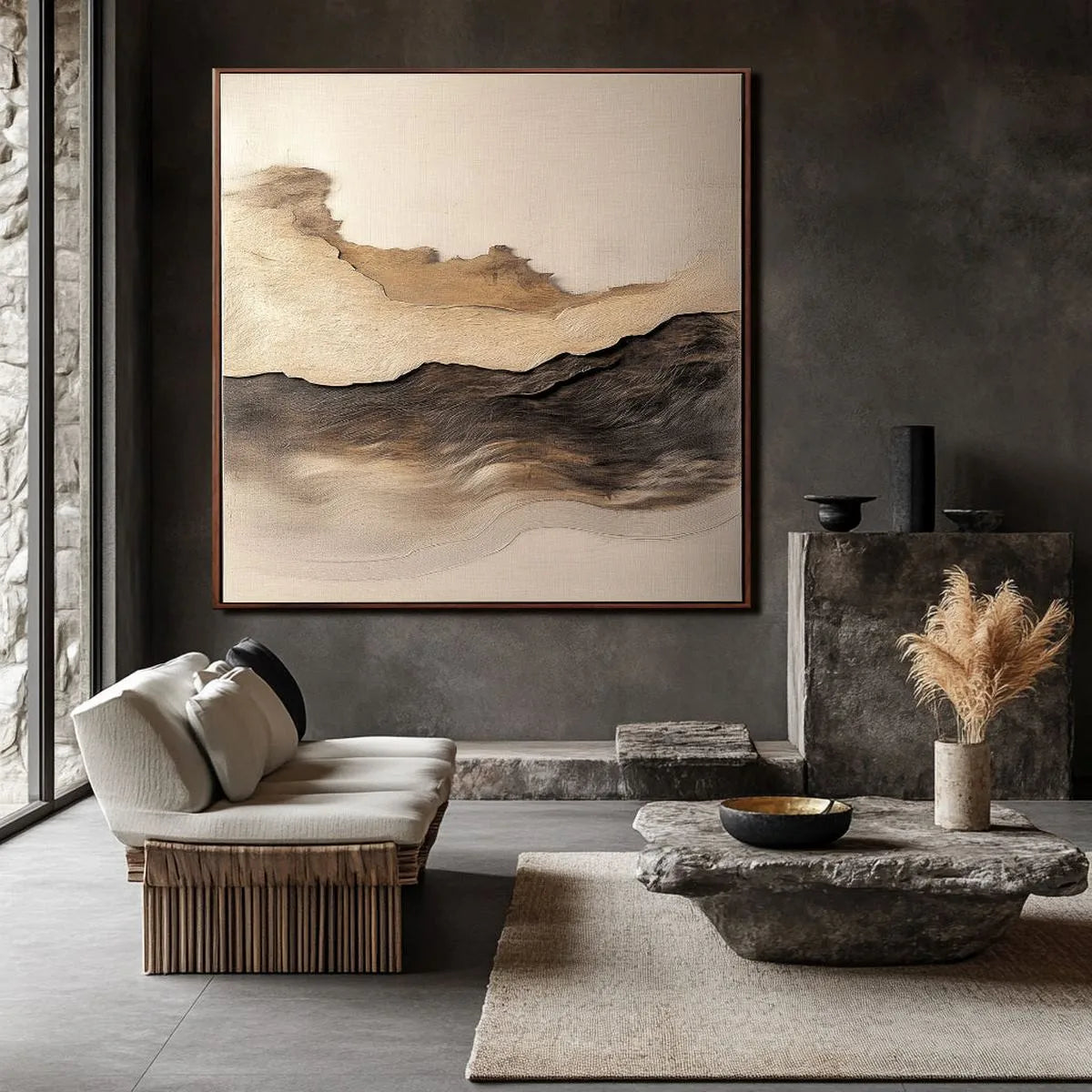 Neutral Minimalist Mountain Painting #NM335