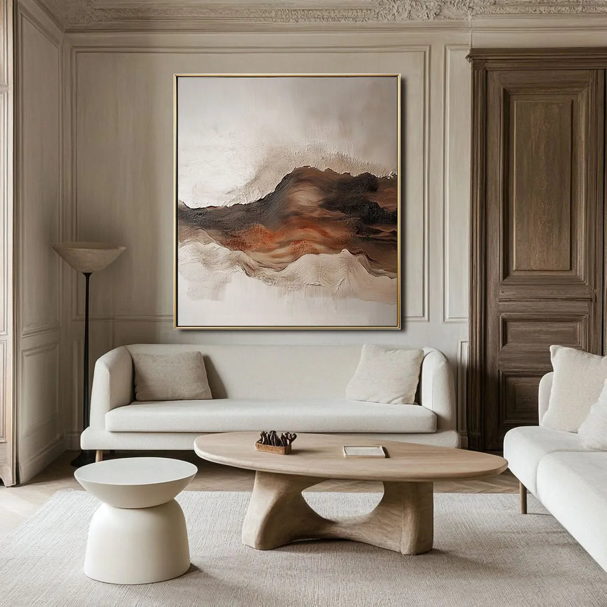 Neutral Minimalist Mountain Painting #NM336