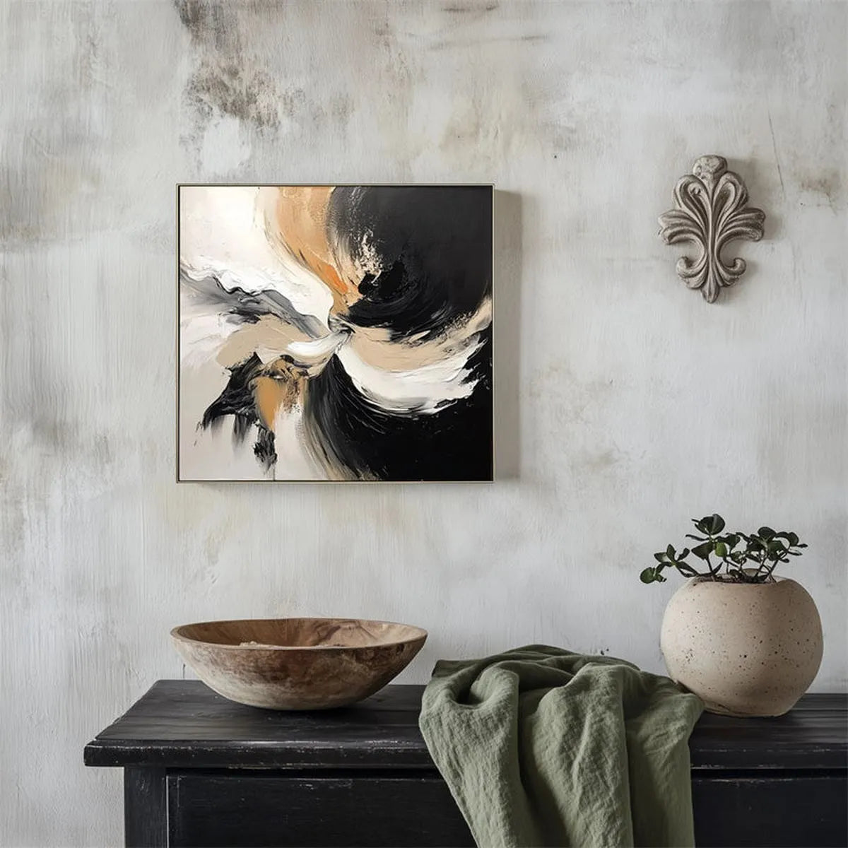 Textured Black & Gold Art #TB165
