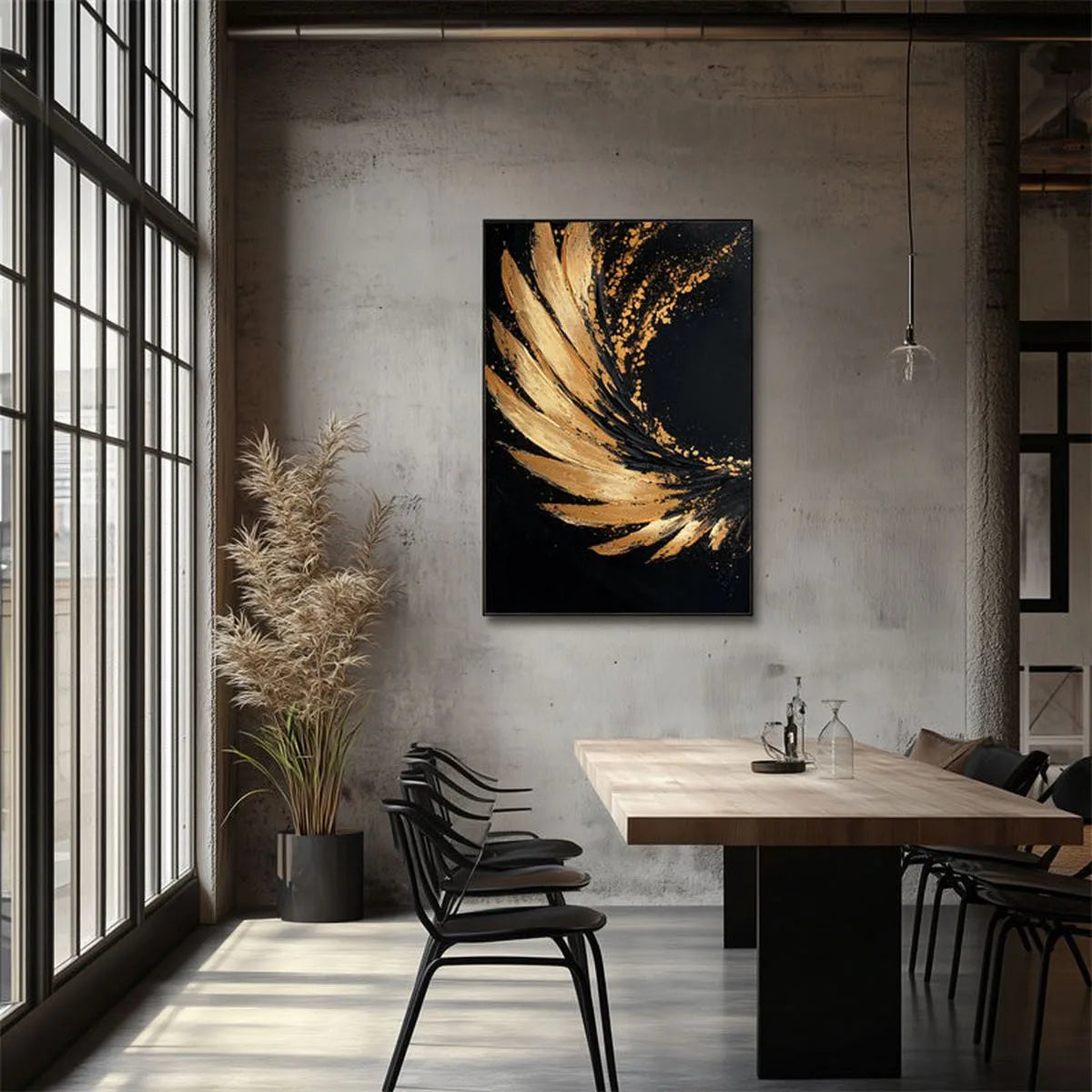 Textured Black & Gold Art #TB200
