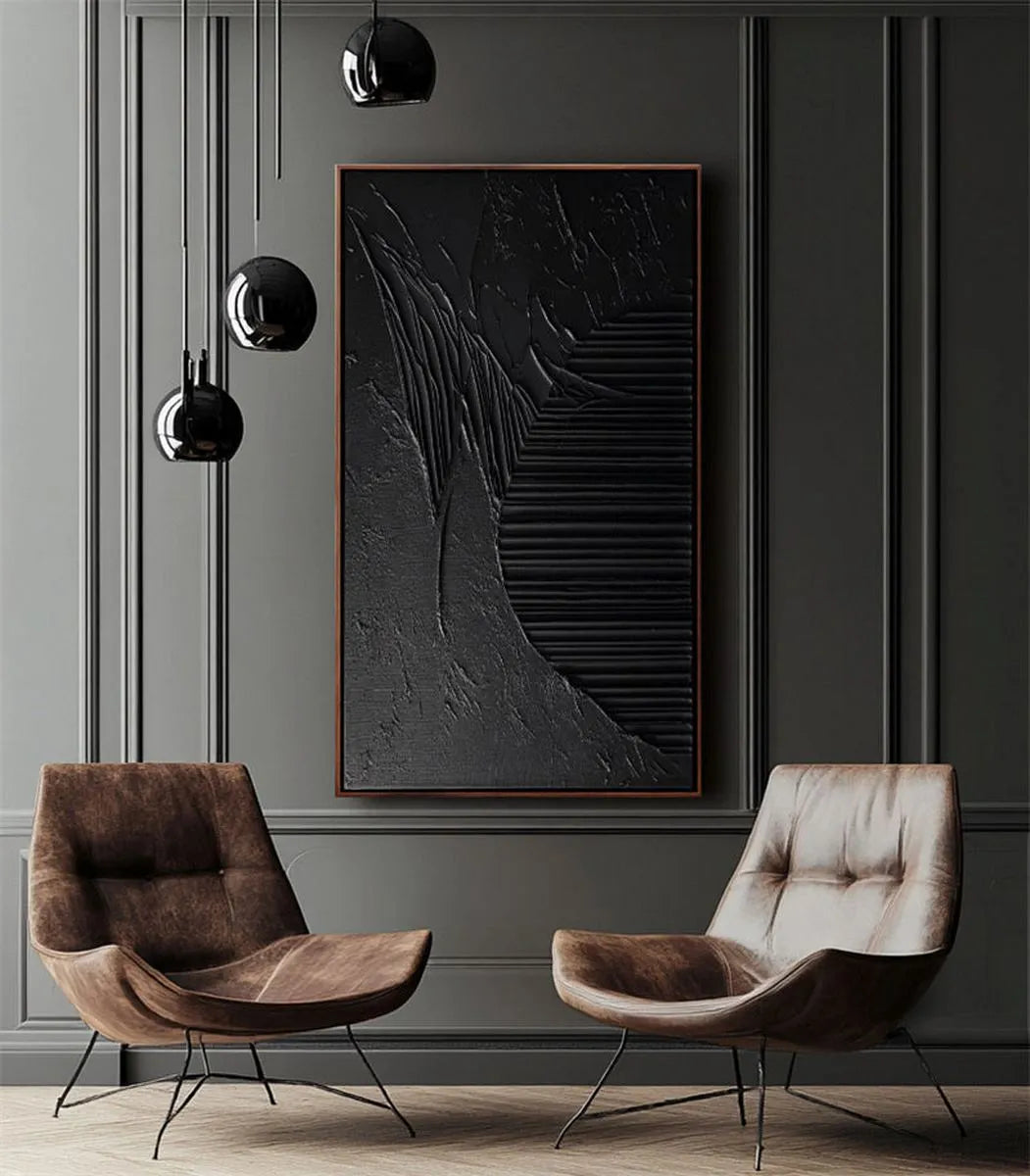 Textured Black Painting #TB146