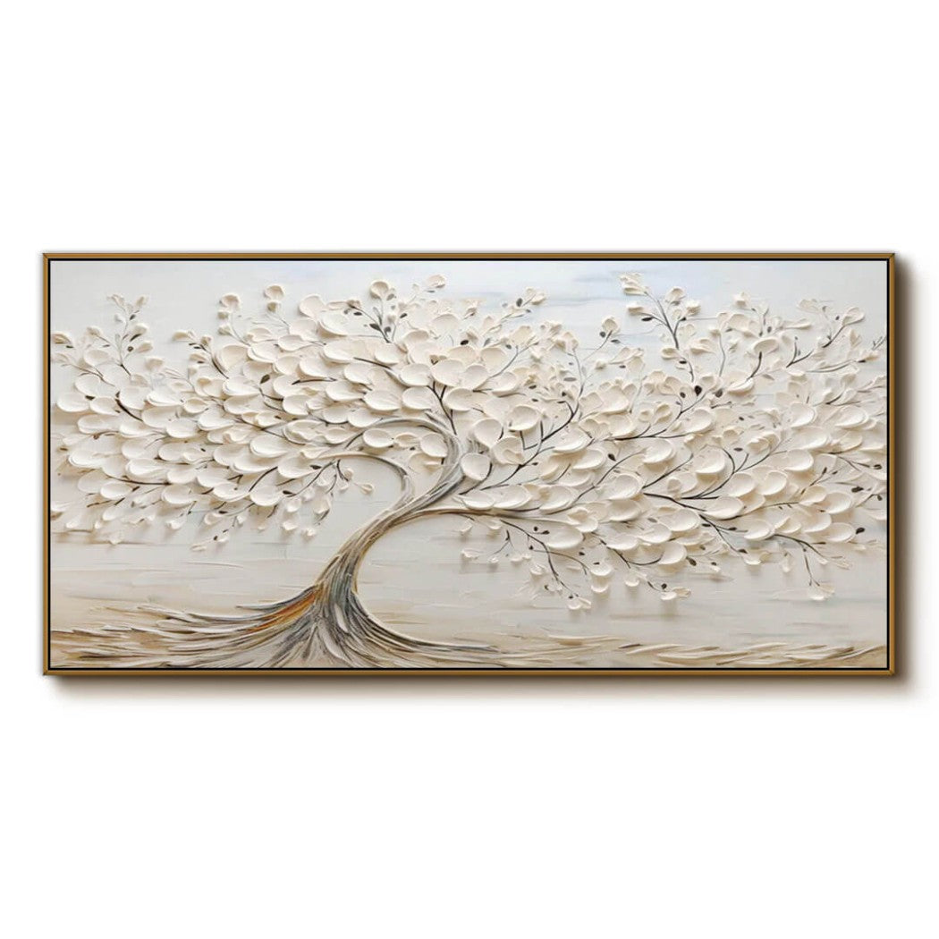 Textured White Tree Oil Painting #MTW620