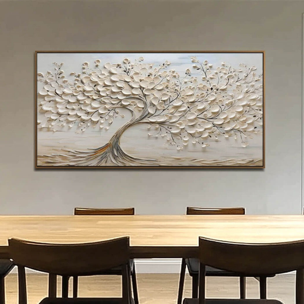 Textured White Tree Oil Painting #MTW620