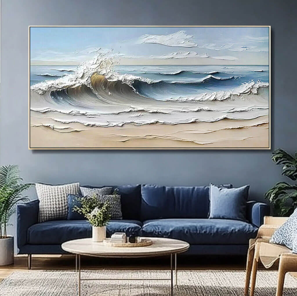 Oversized Abstract Wave Oil Painting #MOA053