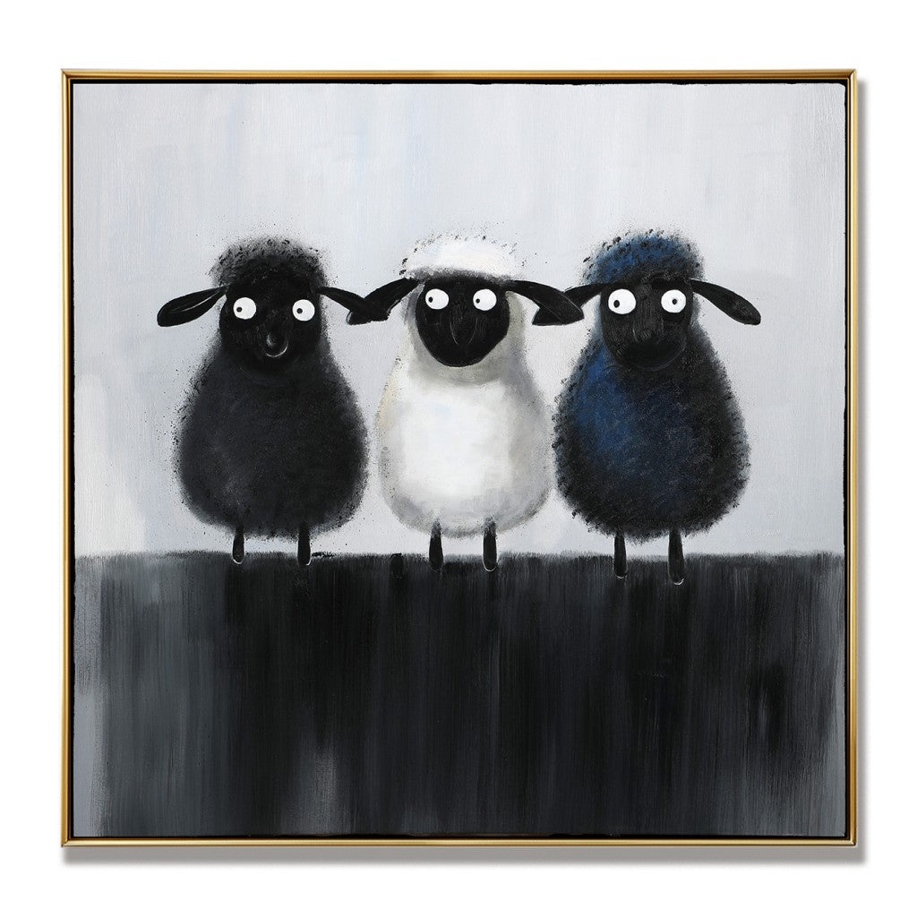 Whimsical Sheep Original Oil Painting #MWS0079